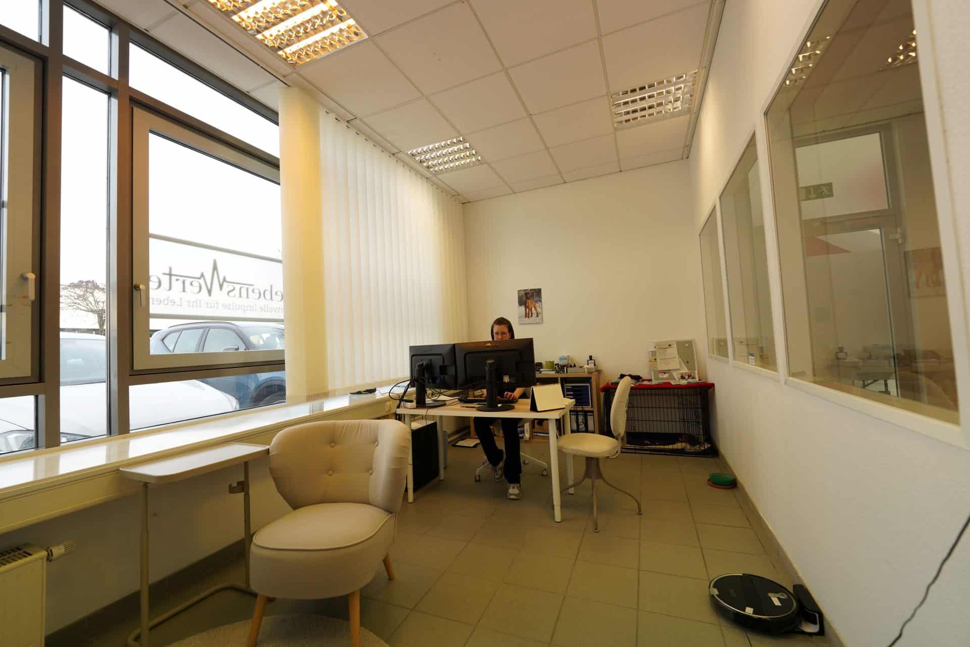 Büro mit Schreibtisch und Computerarbeitsplatz