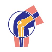 Grafik eines Kniegelenks in Nahaufnahme.