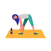 Frau macht Gymnastikübungen auf einer Matte.