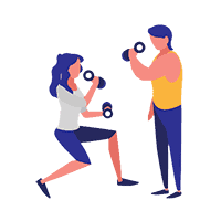 Zwei Personen machen Fotos miteinander